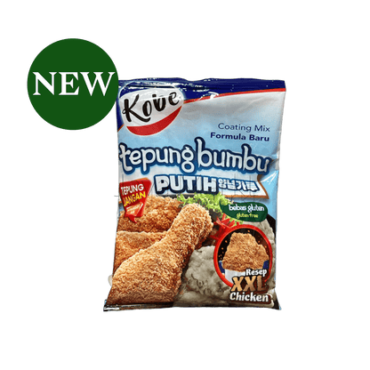 Weiße Kobe Tepung Bumbu Mehlmischung von Oriental Merchant, fein gemahlen, ideal zum Panieren und Kochen in der asiatischen Küche