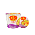 ABC Mi Cup Instant Rasa Ayam Bawang, Pasta & Nudeln von Oriental Merchant in einer befüllten Instant-Nudelpackung.
