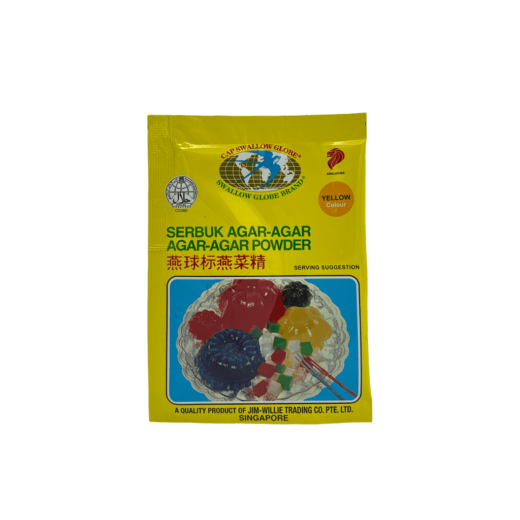 Gelatineähnliches Agar Agar in leuchtendem Gelb von Vanka Kawat, geeignet für kulinarische und kreative Anwendungen.