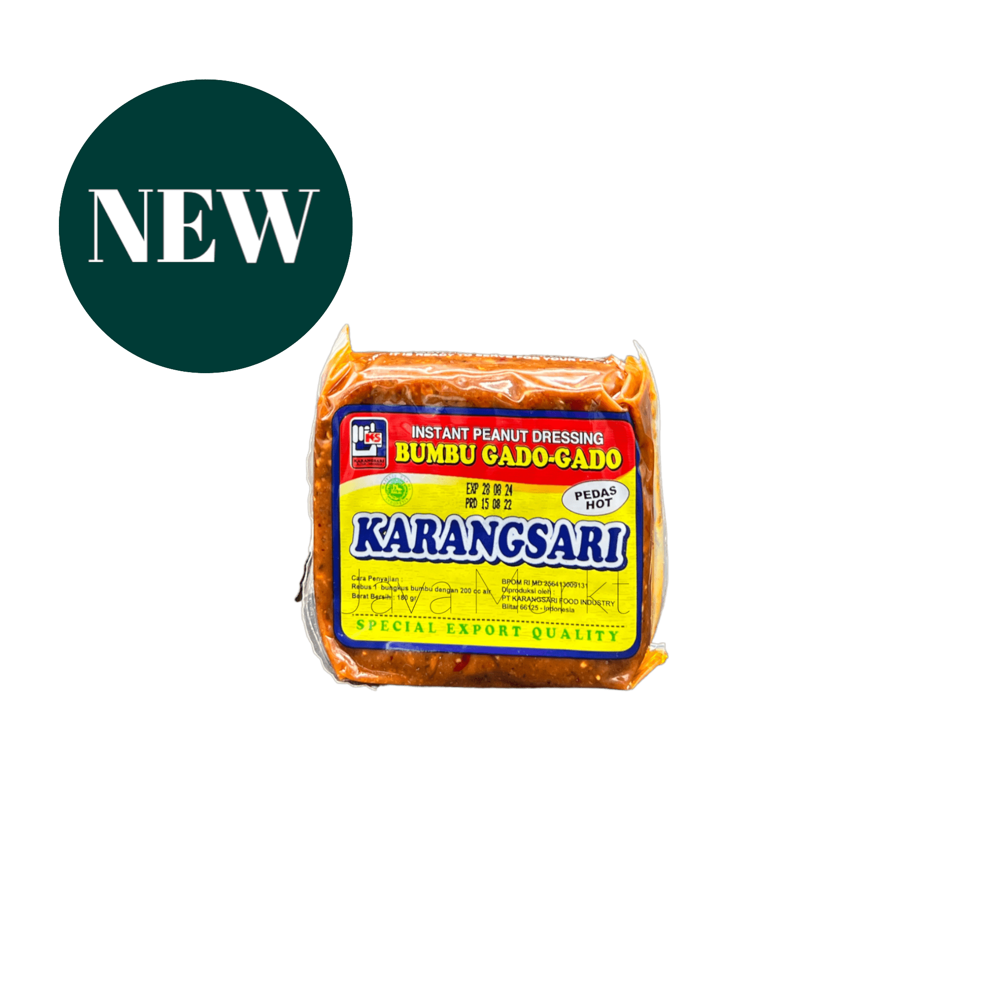 Vanka Kawat Karangsari Bumbu Gado Gado Pedas Gewürzpaste in einer offenen Packung, cremige Konsistenz, typisch für indonesische Gewürze