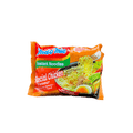 Vanka Kawat Instant-Nudeln Indomie Ayam Special in einer Schüssel mit Nudeln und Gewürzen, fertiges Gericht, authentischer Geschmack
