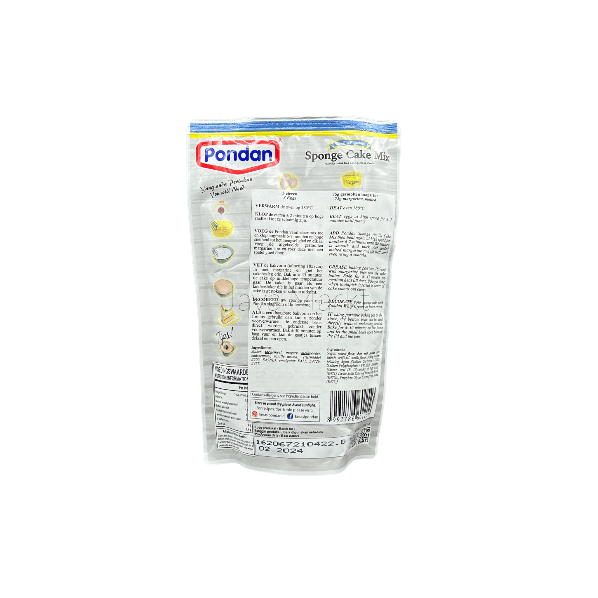 Pondan Sponge Cake Mix - Vanilla - Java Markt